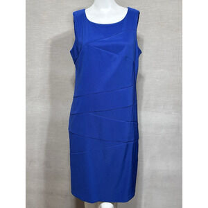 AB Studio Royal Blue Sheath Dress Size 10 Sleeveless Career Work Office Cocktail